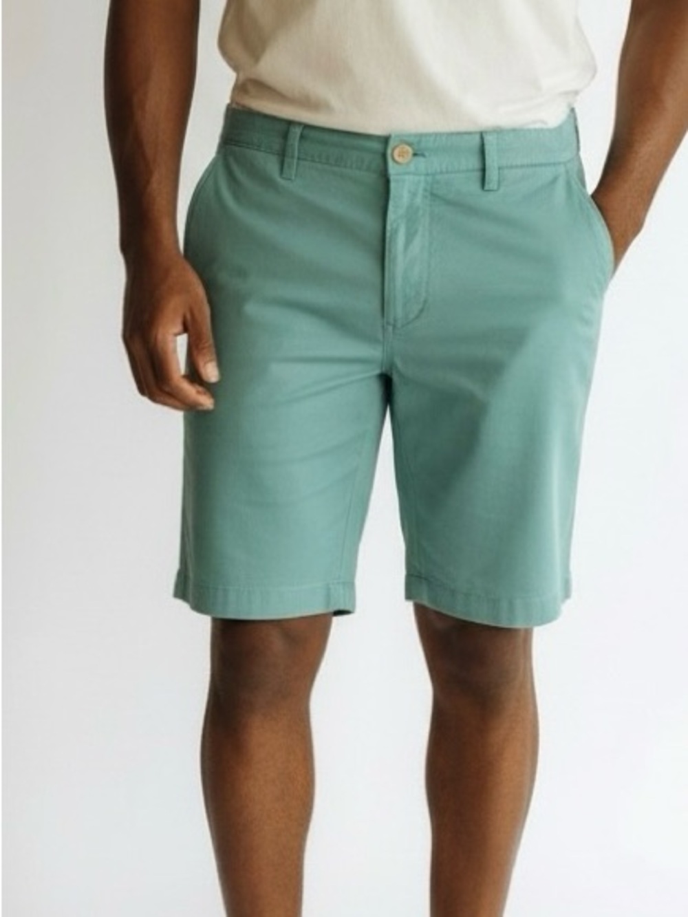 Joseph Abboud Teal Flat-Front Chino Shorts